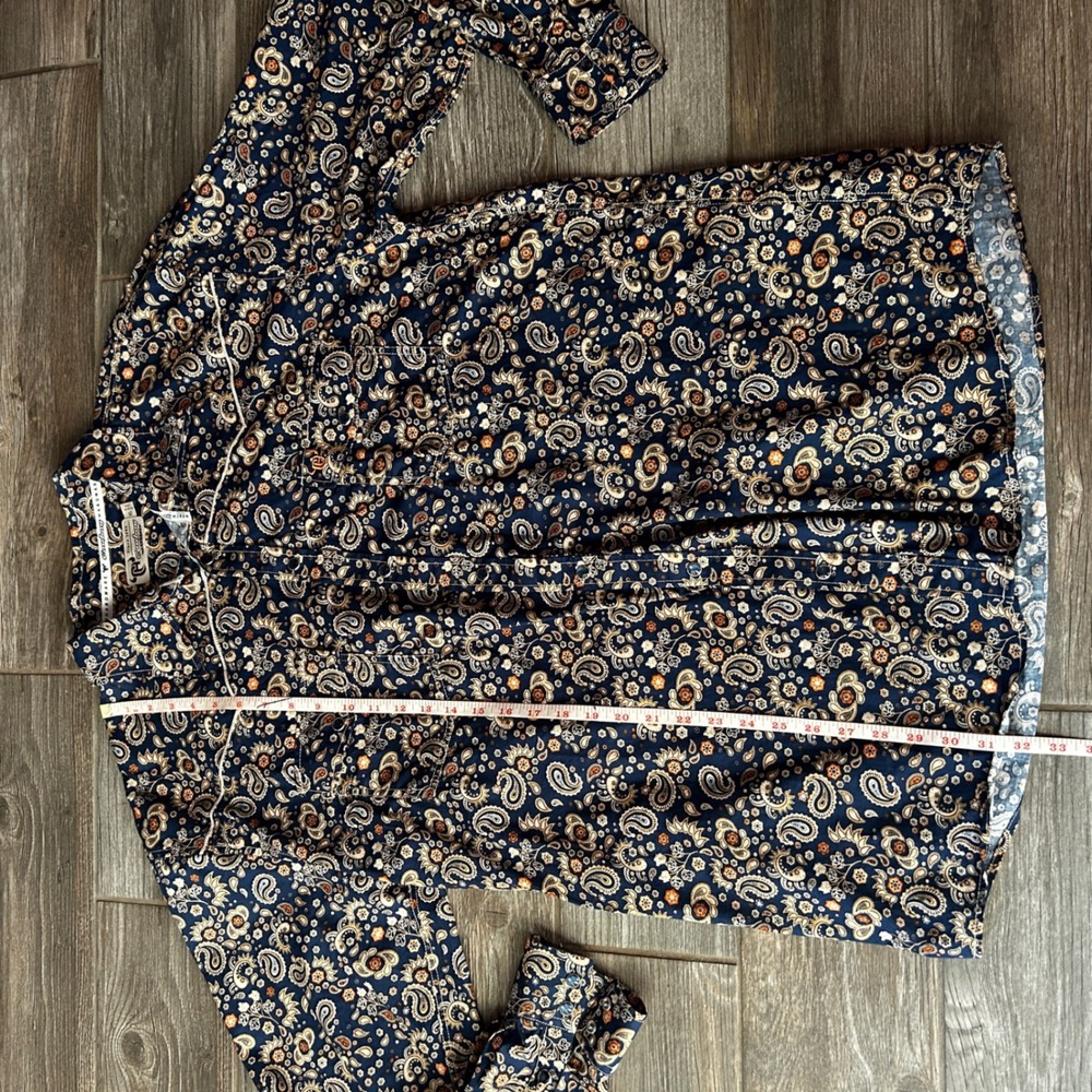 Cowboy Hardware Womens Paisley Western Snap Button Shirt Blue Long Sleeve XL - Picture 3 of 7